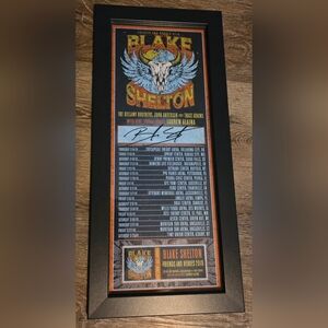 Blake Shelton Friends and Heroes Autographed Signed Display 2019 Tour/Dates